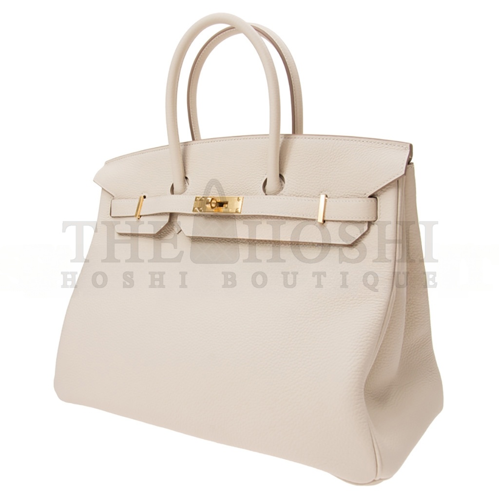 H**me5 BIRKIN 35 TOGO LEATHER MILKSHAKE PLATINUM BUCKLE BAG BK3510TGGP (35*28*18cm) Master Quality